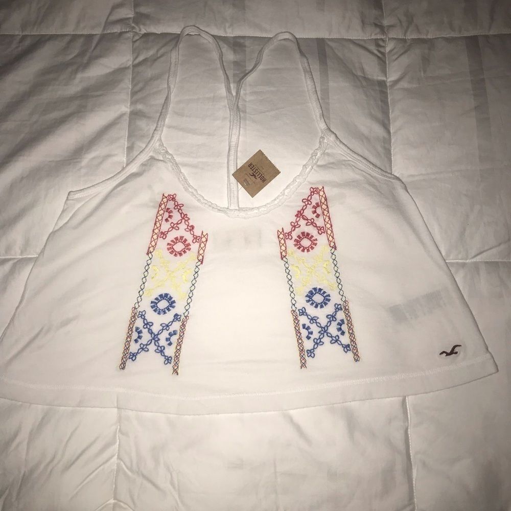 Hollister Embroidered Crop Top NWT